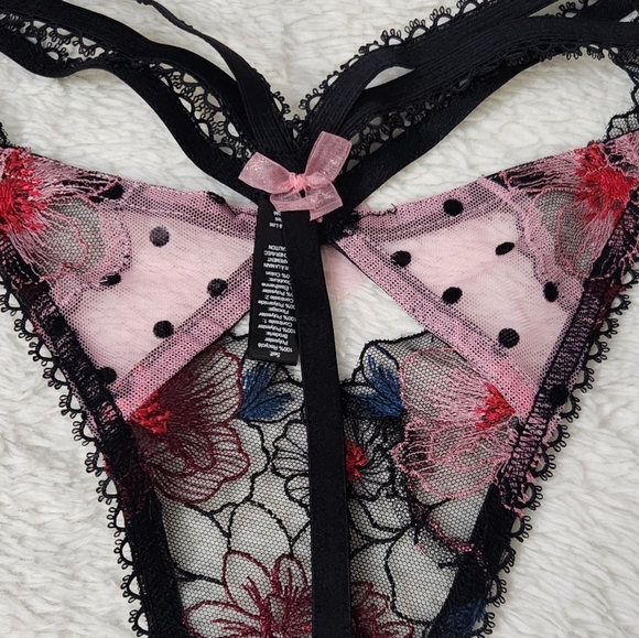 New!For Love and Lemons Zinnia Embroidered Thong Panty - Picture 10 of 12